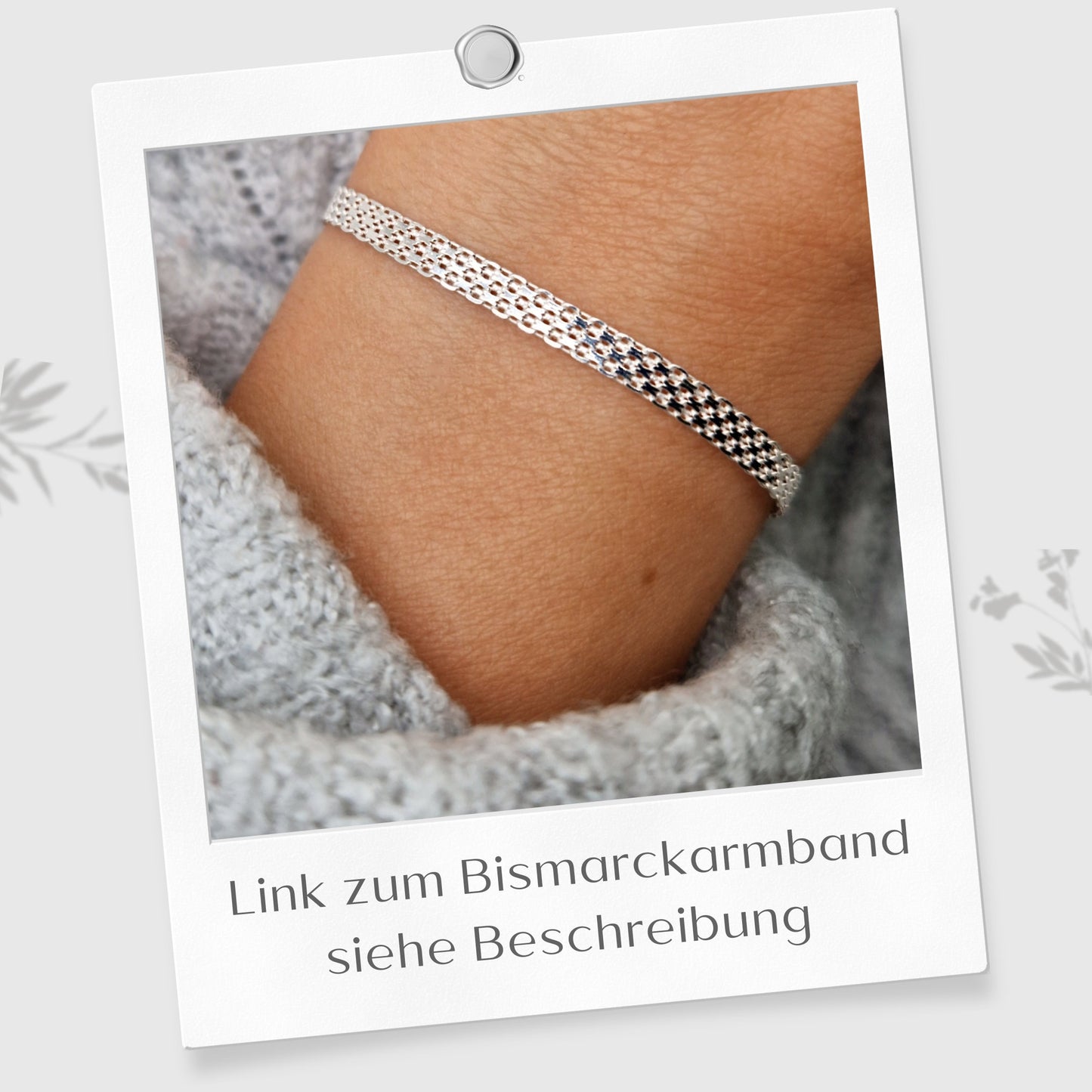 Bismarck Halskette flach 925 Silber gewebte breite Halskette Mesh