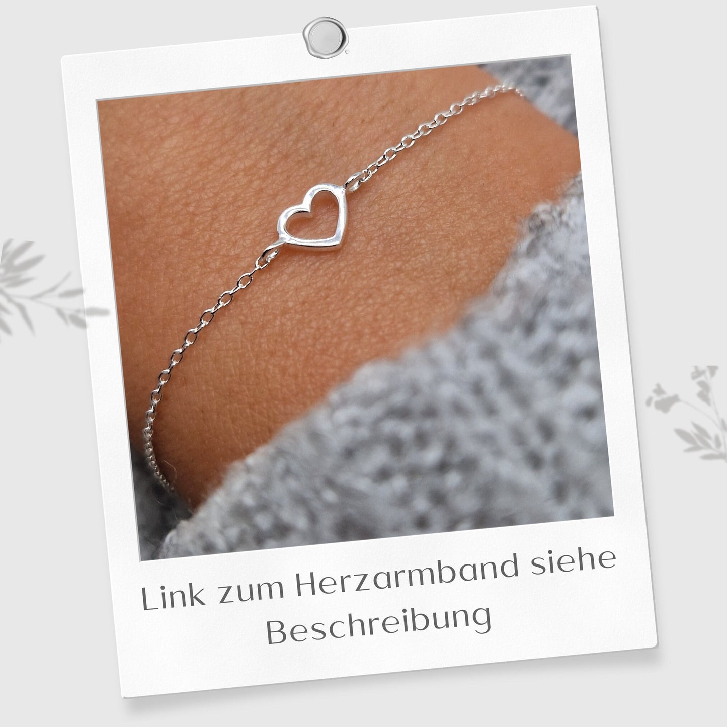 Halskette mit Herz hohl 925 Silber zarte Ankerkette Layering