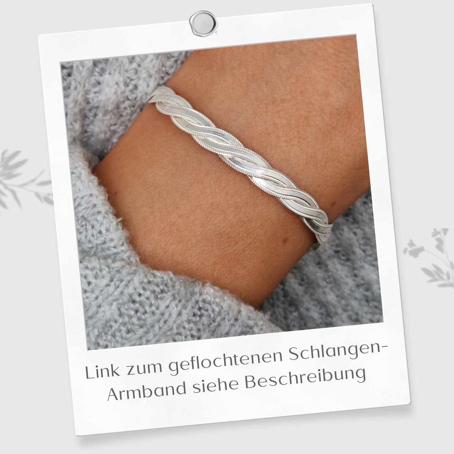 Geflochtene Schlangenkette flach 925 Silber Zopfkette