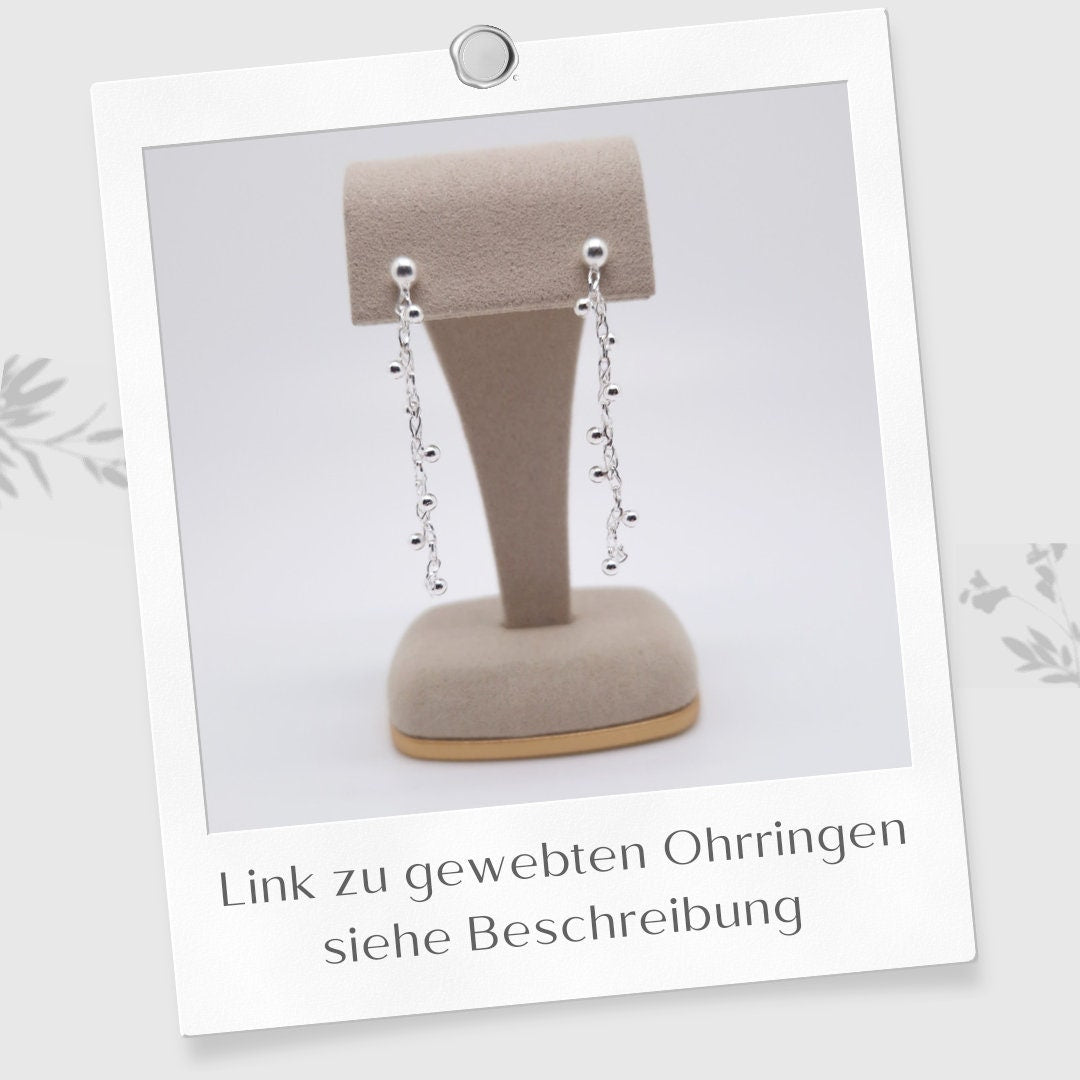 Halskette gewebt mit Perlen 925 Silber