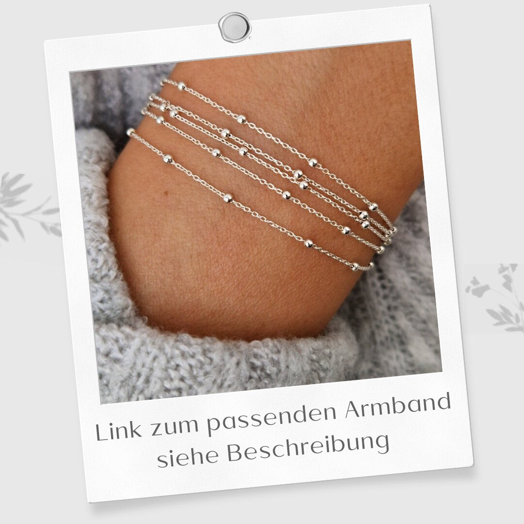 Filigrane Satellitenkette 925 Silber fünfreihig Layering sehr zarte Kette
