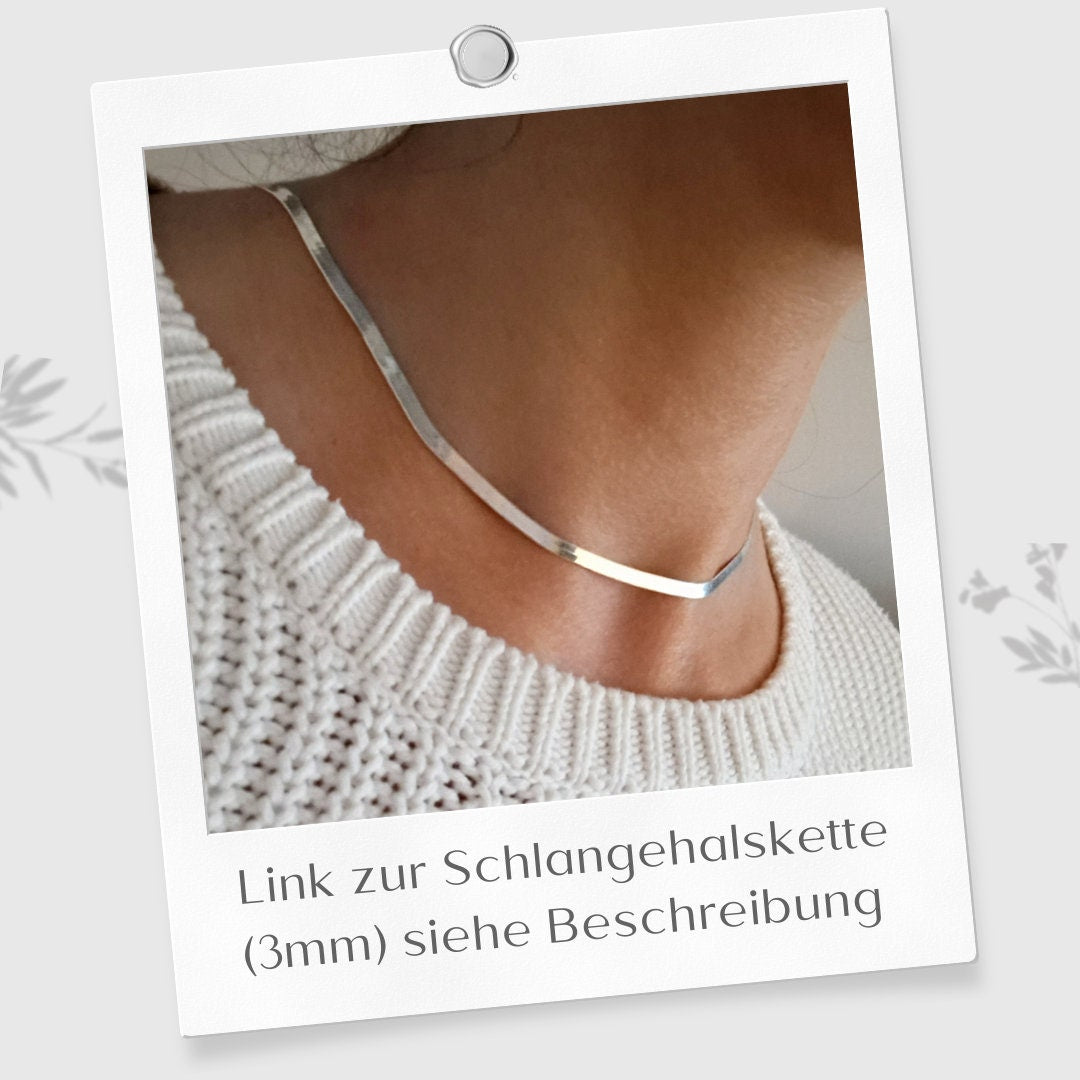 Schlangenkette flach schmal 925 Silber Herringbone Halskette 2 mm