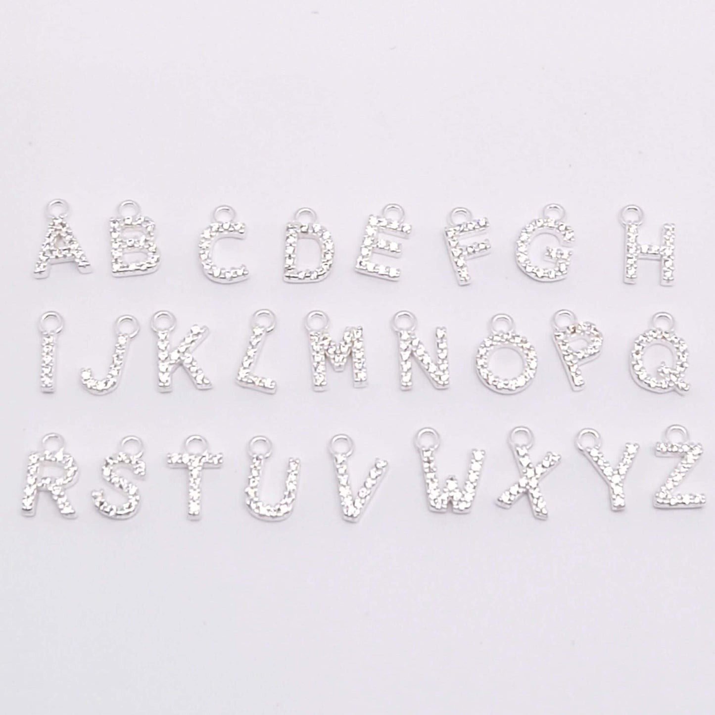 Zusätzlicher Buchstabe mit Zirkonia Kristallen 925 Silber