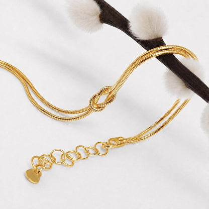 Goldarmband Knoten 18K Gold Unendlichkeit Achtknoten Schlangenarmband rund zart