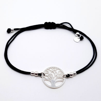 Armband Lebensbaum 925 Silber Makramee