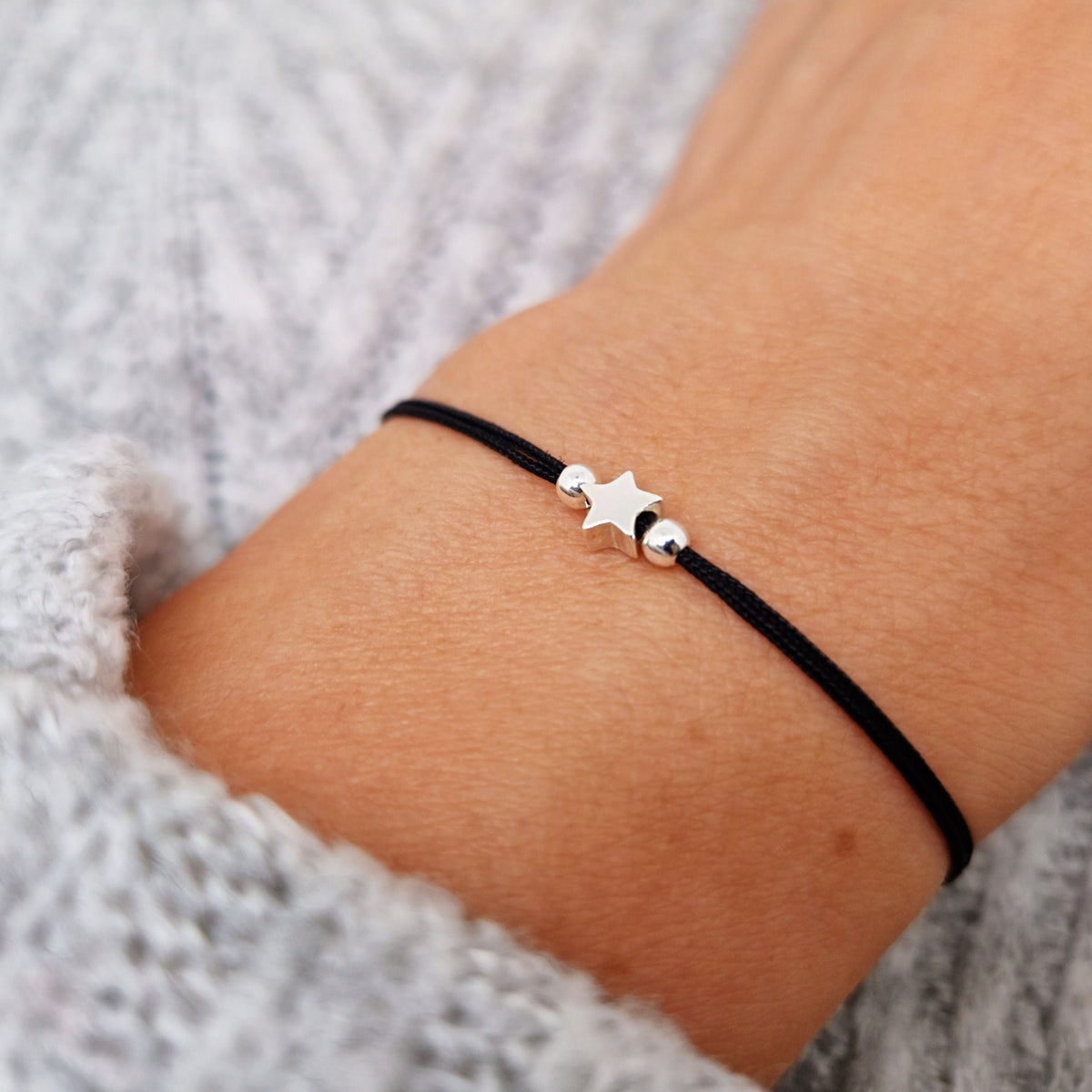 Armband Stern 925 Silber Makramee