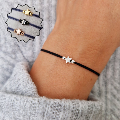 Armband Stern 925 Silber Makramee
