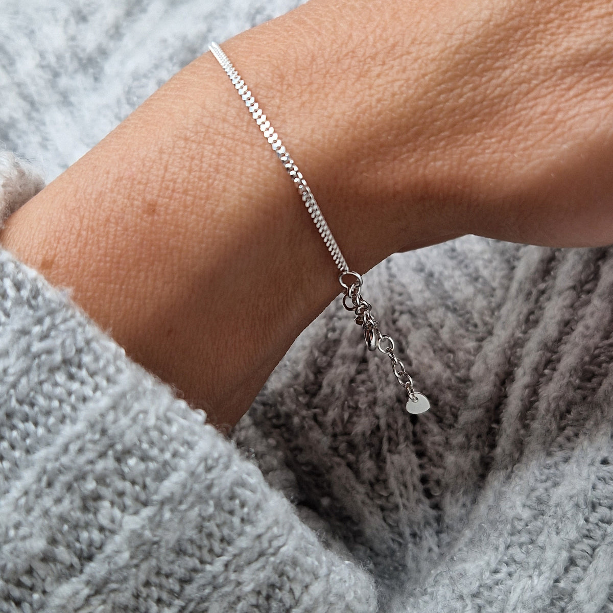 Armband zart Curb 925 Silber Layering Ankerkette filigran
