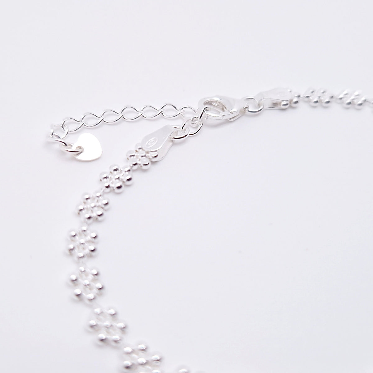 Armband Blumen Perlen 925 Silber Kugelkette zart filigran