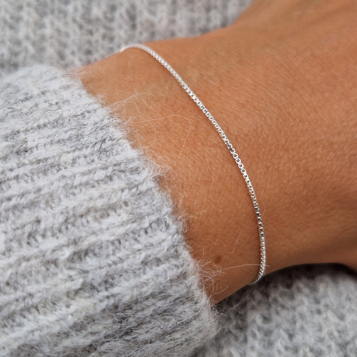 Venezianer Armband zart 925 Silber schmal 0,8mm filigran sehr fein