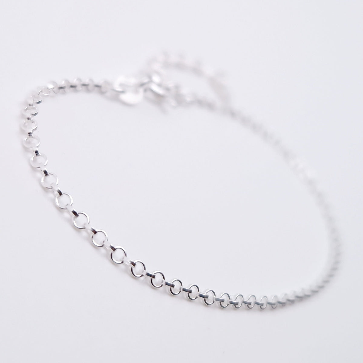 Armband Jasseron zart 925 Silber 1,8 mm Erbskette fein Layering