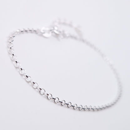 Armband Jasseron zart 925 Silber 1,8 mm Erbskette fein Layering