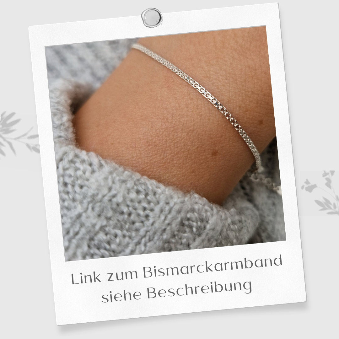 Bismarck Halskette schmal flach 925 Silber gewebte Kette Mesh Kette Layering