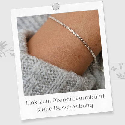 Bismarck Halskette schmal flach 925 Silber gewebte Kette Mesh Kette Layering