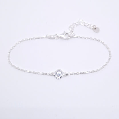 Armband Kristallblume 925 Silber filigran zart