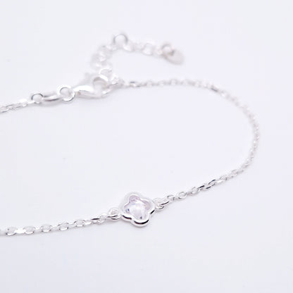 Armband Kristallblume 925 Silber filigran zart