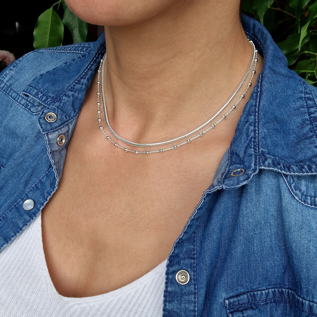 Schlangenkette rund 925 Silber breit massiv Halskette