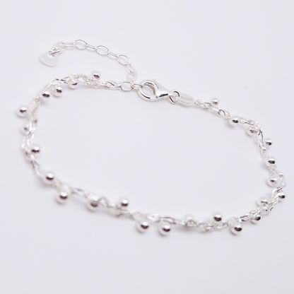 Armband gewebt mit Perlen 925 Silber