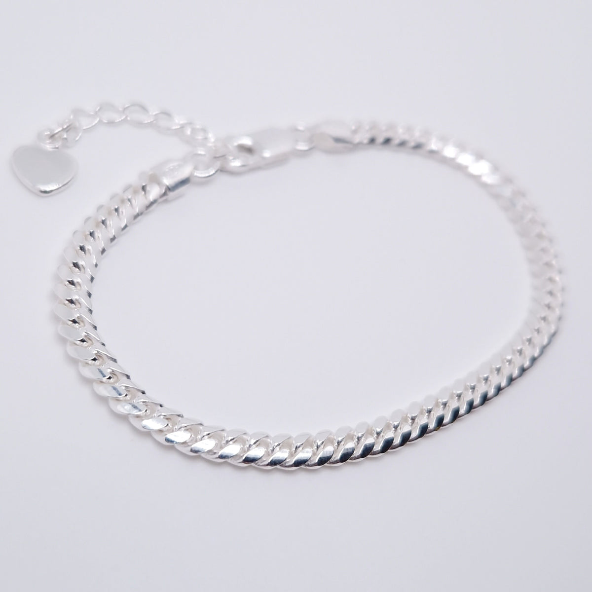 Kubanisches Armband breit 925 Silber massiv Panzer Armband