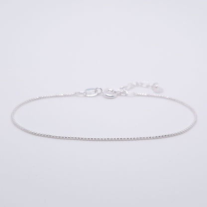 Venezianer Armband rund 925 Silber schmal 0,9 mm zart filigran fein