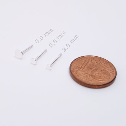 Ohrstecker klein rund 925 Silber flache Plättchen Ohrringe zart 2,5 mm