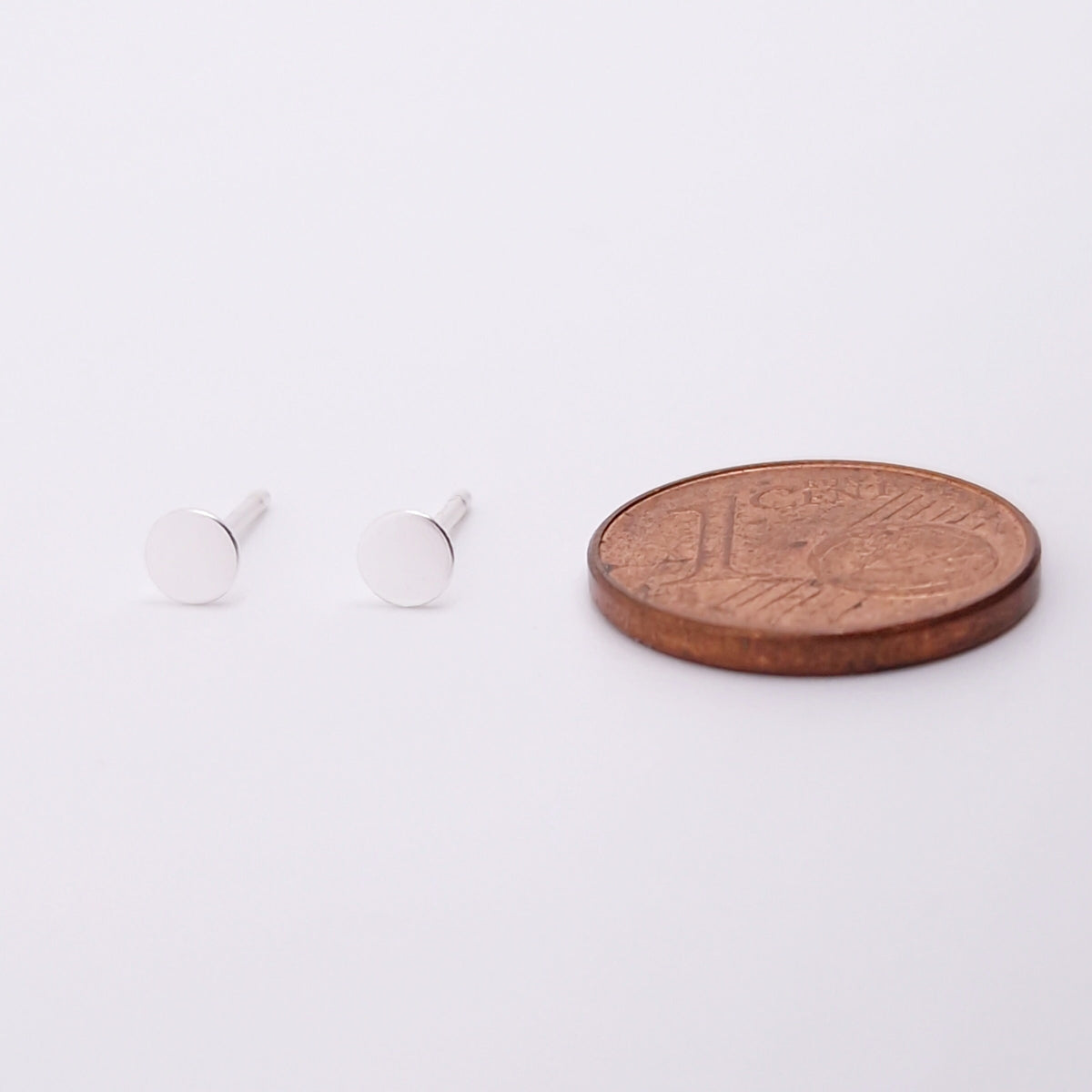 Ohrstecker rund klein 925 Silber flache Plättchen Ohrringe zart 3,0 mm