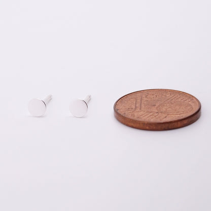 Ohrstecker rund klein 925 Silber flache Plättchen Ohrringe zart 3,0 mm