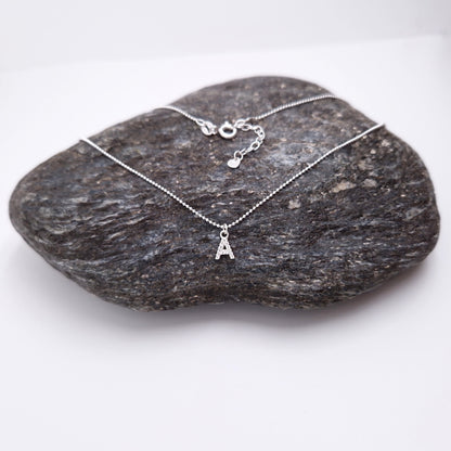 Buchstaben Kugelkette mit Kristall Buchstaben 925 Silber personalisierbar