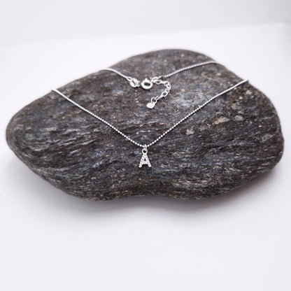 Buchstaben Kugelkette mit Kristall Buchstaben 925 Silber personalisierbar