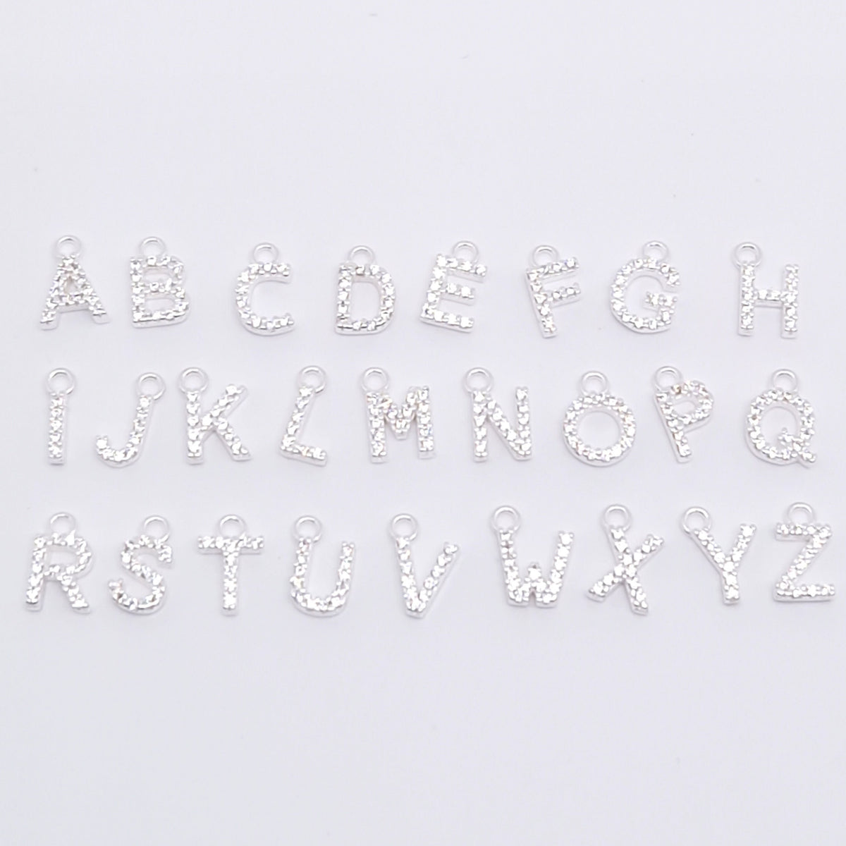 Zusätzlicher Buchstabe mit Zirkonia Kristallen 925 Silber