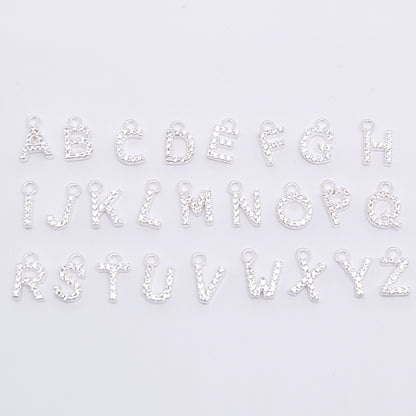 Zusätzlicher Buchstabe mit Zirkonia Kristallen 925 Silber