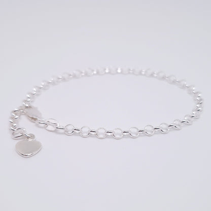 Armband Jasseron breit 925 Silber runde Ankerkette große Kettenglieder 3,5 mm