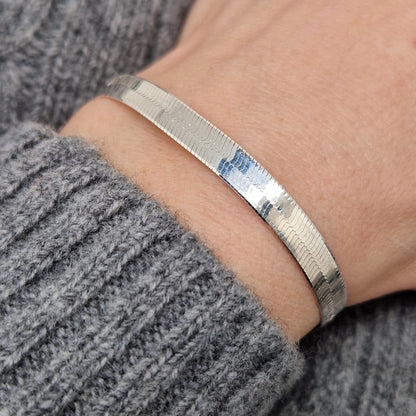 Schlangenarmband breit 925 Silber 6mm glänzend