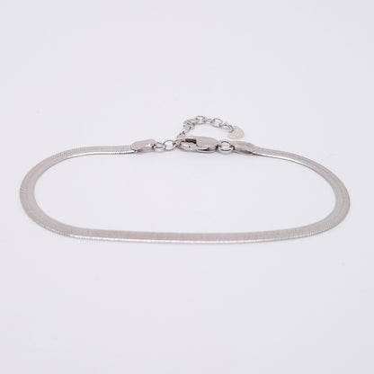 Schlangenarmband flach 925 Silber 3 mm glänzend