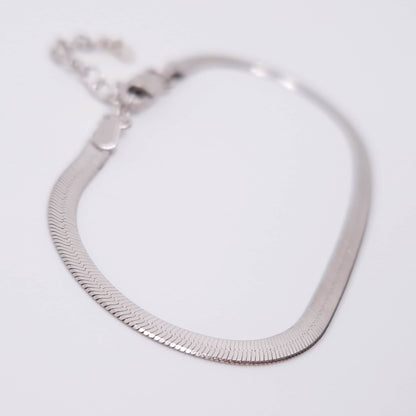 Schlangenarmband flach 925 Silber 3 mm glänzend