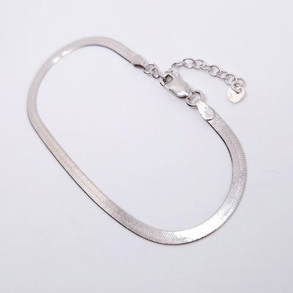Schlangenarmband flach 925 Silber 3 mm glänzend