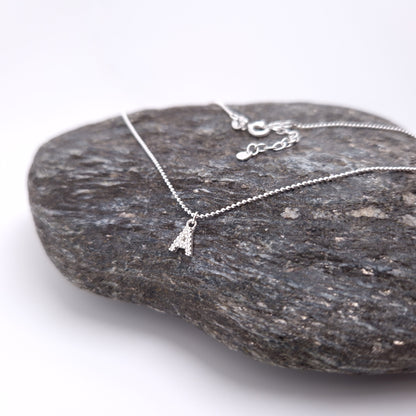 Buchstaben Kugelkette mit Kristall Buchstaben 925 Silber personalisierbar