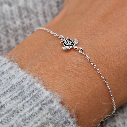 Armband Schildkröte 925 Silber filigran zart Gliederarmband