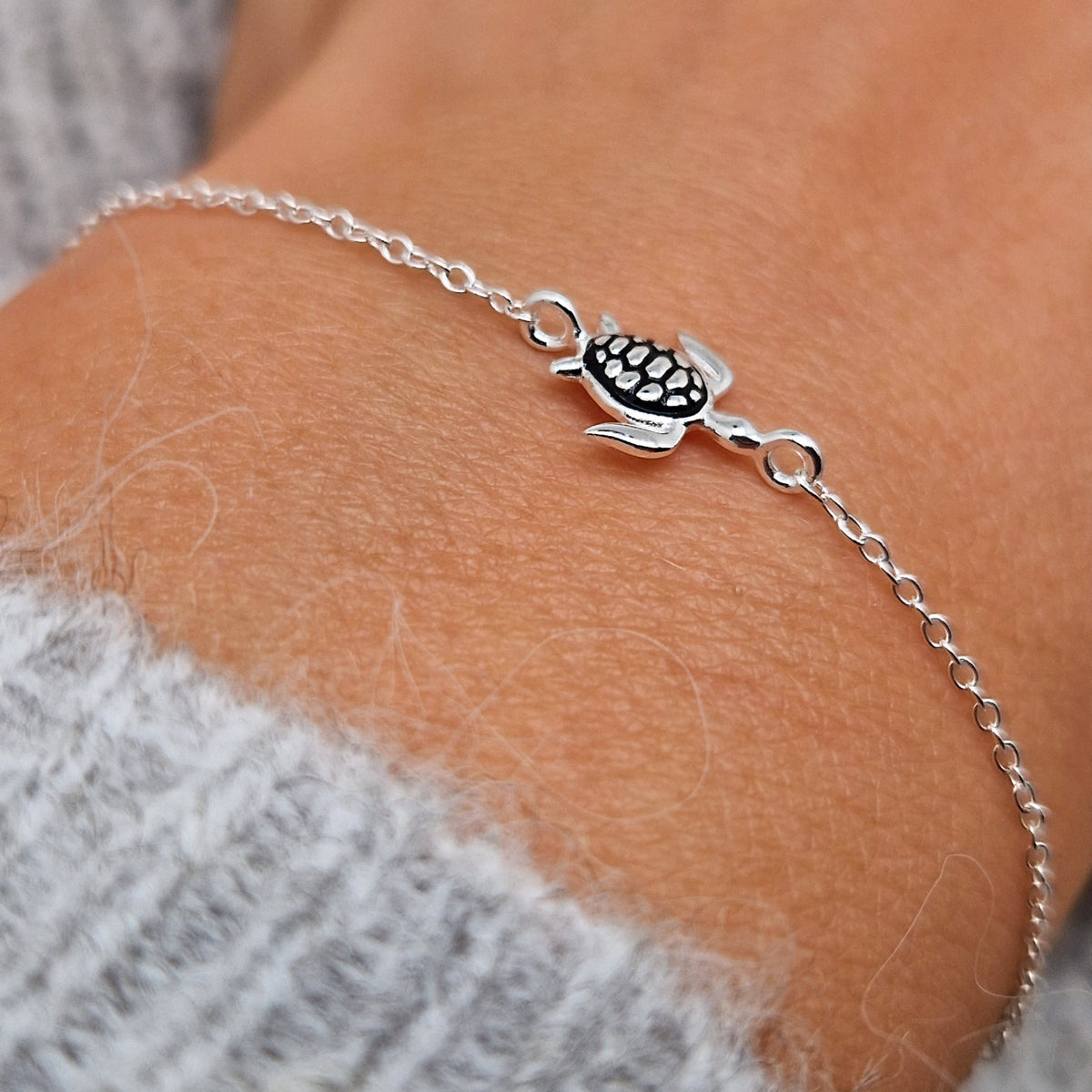 Armband Schildkröte 925 Silber filigran zart Gliederarmband