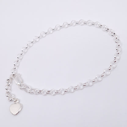 Armband Jasseron breit 925 Silber runde Ankerkette große Kettenglieder 3,5 mm