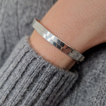 Schlangenarmband breit 925 Silber 6mm glänzend