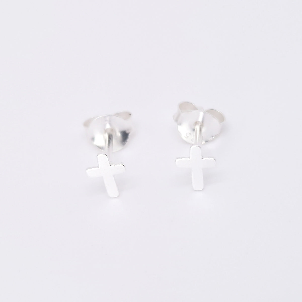 Ohrstecker Mini-Kreuz 925 Silber Ohrringe zart klein