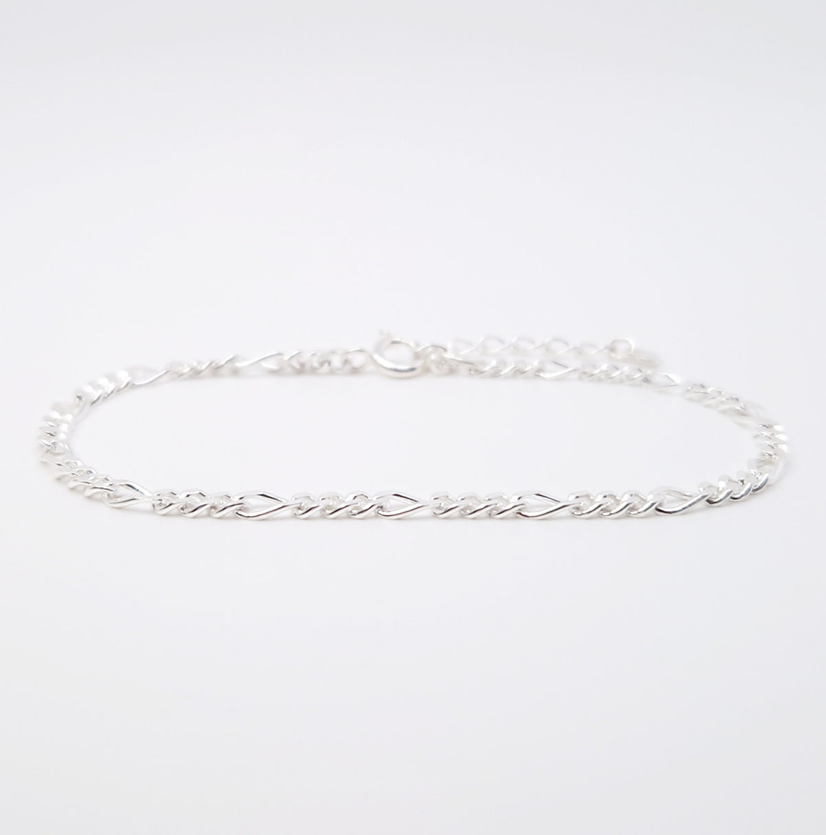 Armband Figaro 925 Silber Silberarmband massiv 3 mm