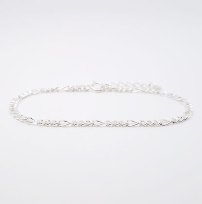 Armband Figaro 925 Silber Silberarmband massiv 3 mm