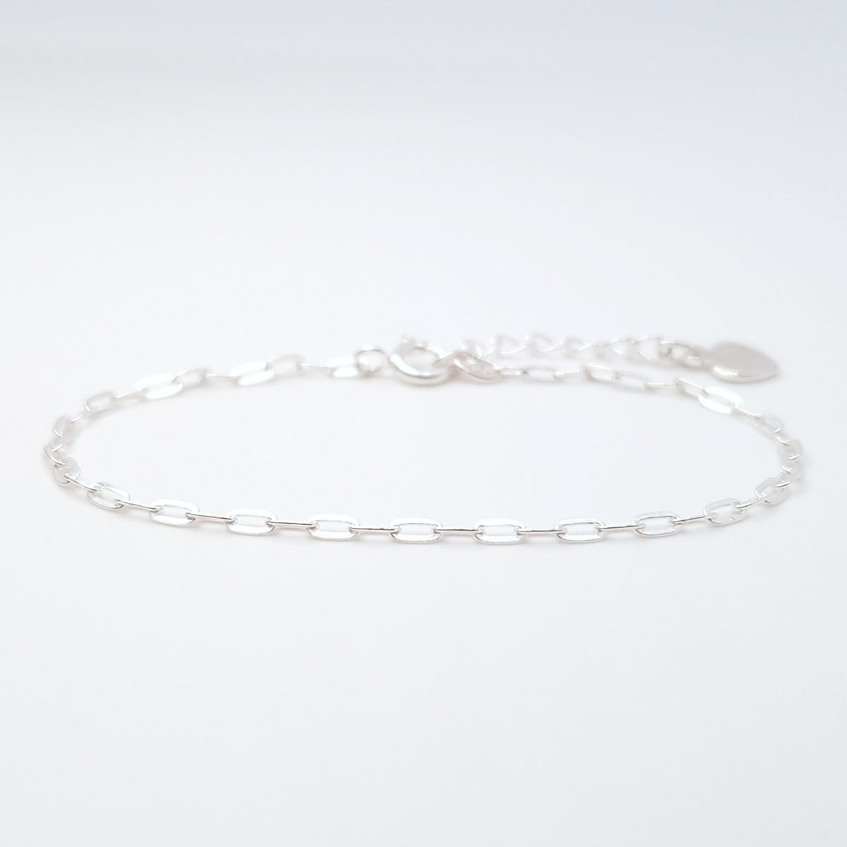 Zartes Armband Paperclip 925 Silber lange ovale Kettenglieder