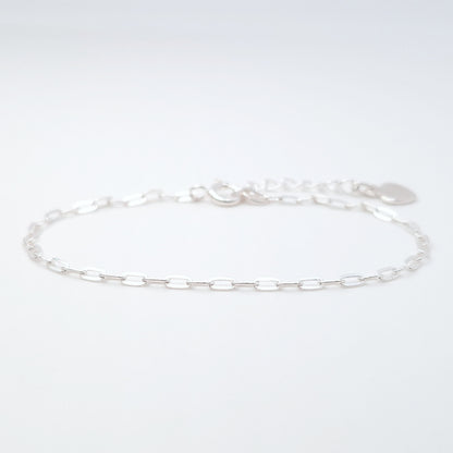Zartes Armband Paperclip 925 Silber lange ovale Kettenglieder