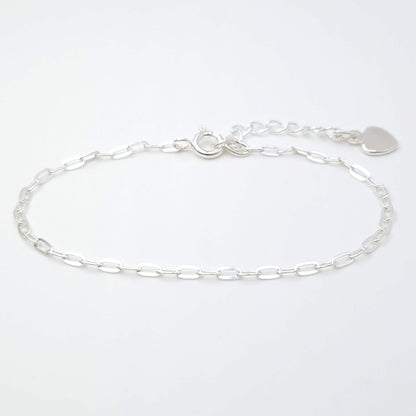 Zartes Armband Paperclip 925 Silber lange ovale Kettenglieder