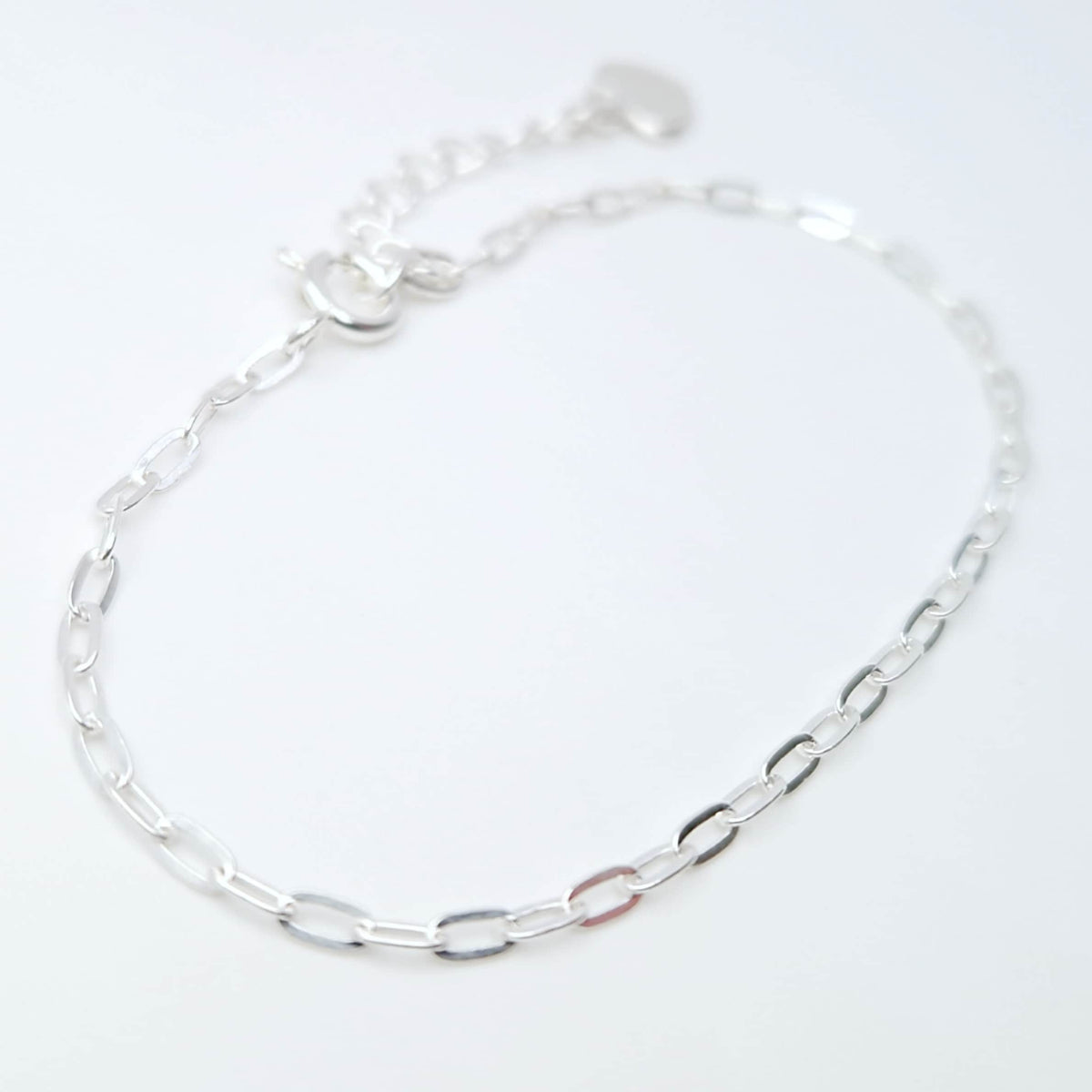 Zartes Armband Paperclip 925 Silber lange ovale Kettenglieder