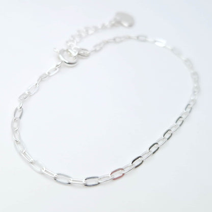 Zartes Armband Paperclip 925 Silber lange ovale Kettenglieder