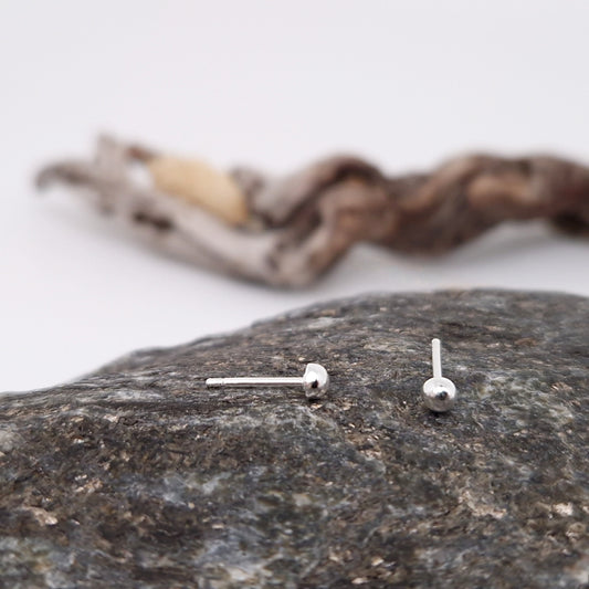 Ohrstecker Halbkugel 925 Silber Ohrringe Kugel 3 mm
